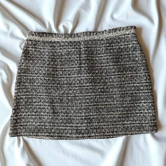 Eloquii Plus Size Black and White Tweed and Sequin Knee Length Pencil Skirt - Picture 1 of 6